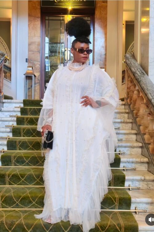 Afthonia White Abaya Maxi